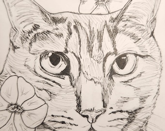 Mini Custom Pet Portraits- B&W