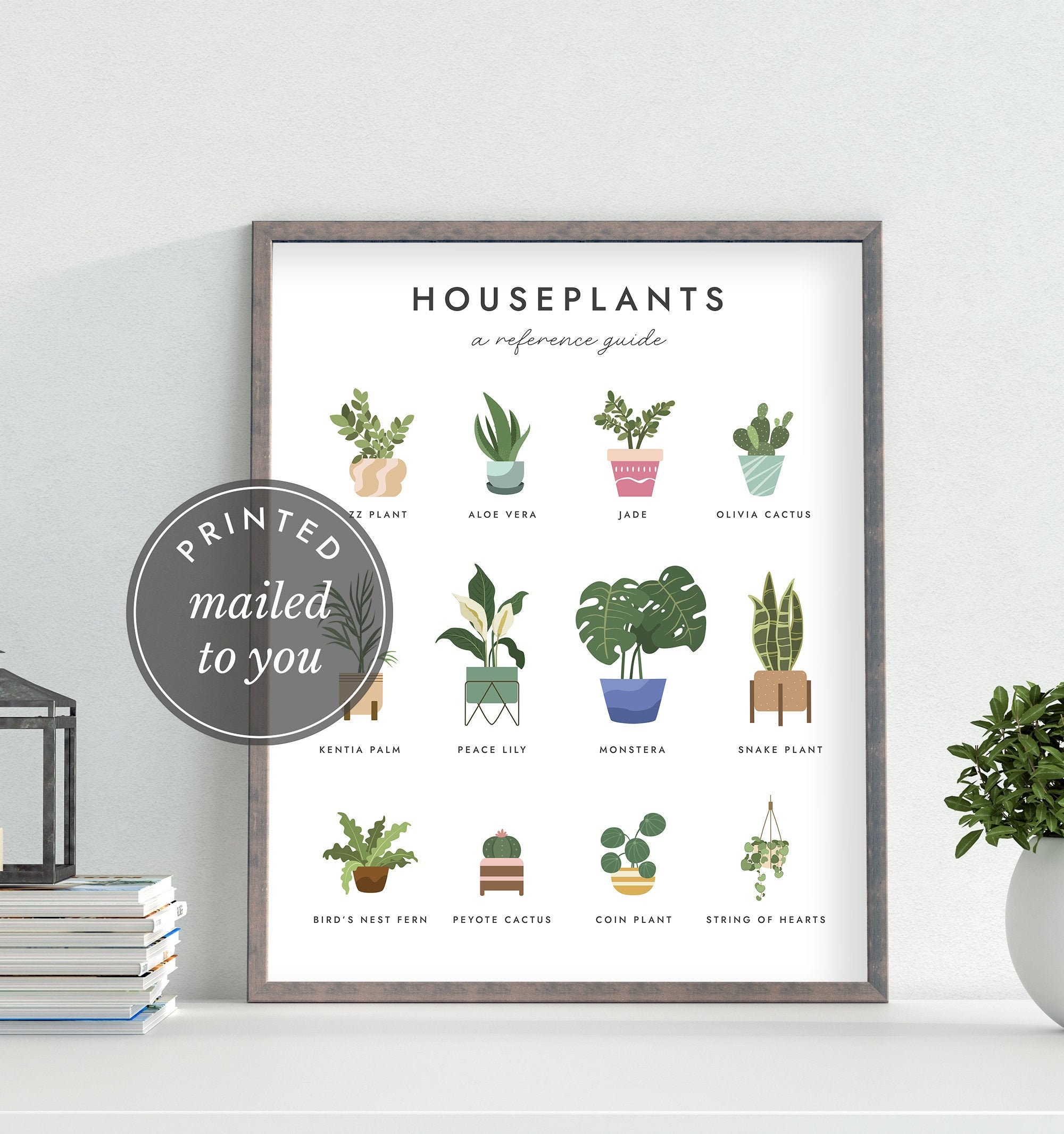 MAILED PRINT Houseplant Guide Plant Art Houseplant | Etsy