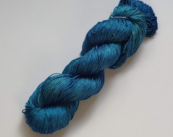 DARLING BLEU Natural Silk Hank. 50g. Hand dyed. Cross Stitch. Embroidery.