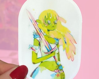 gouache goblin girl (vinyl sticker)