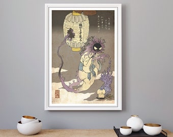 Gastly and Litwick print in the traditional style of Japanese woodblocks | wall art | home decor | poster |