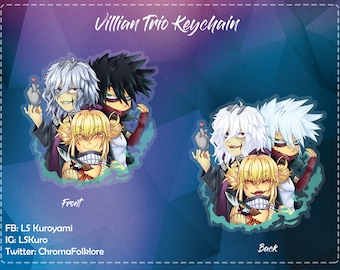 Villian Trio Double Sided Keychain Shigaraki Dabi Touga