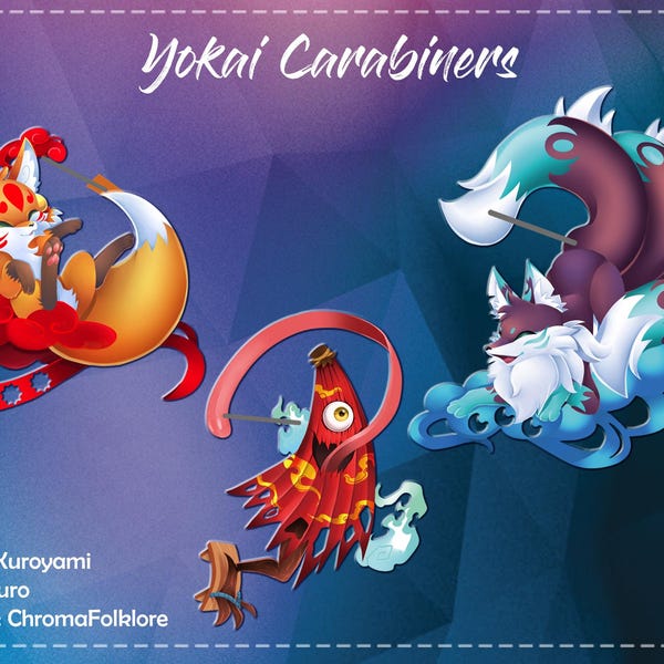Karakasa Carabiner Yokai Acrilic Keychain Accesory