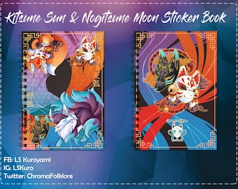 Kitsune & Nogitsune Sticker Book Hard Cover with Gold Foil