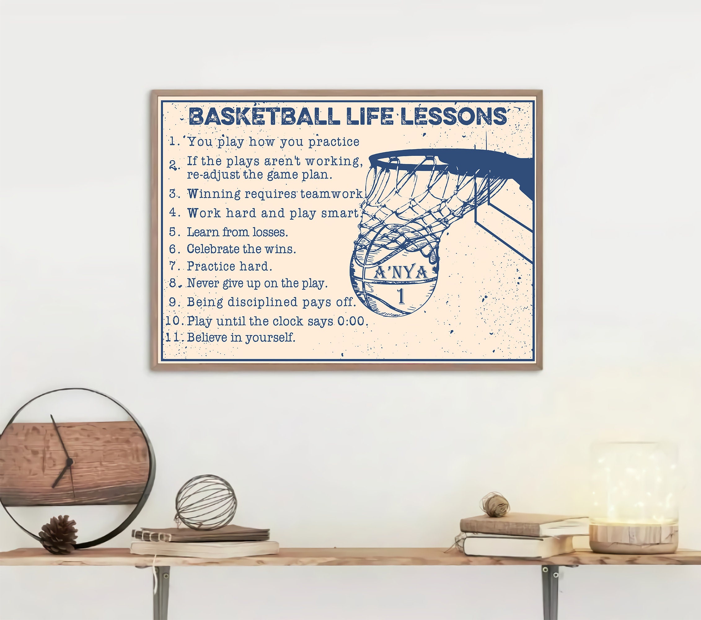 Custom Basketball Life Lessons Poster Vintage Picture - Etsy