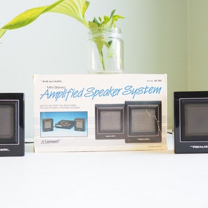Vintage Small Portable speakers By Realistic with original box sounds great