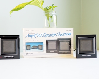Vintage Realistic Minimus Speakers, Portable Audio with Original Box