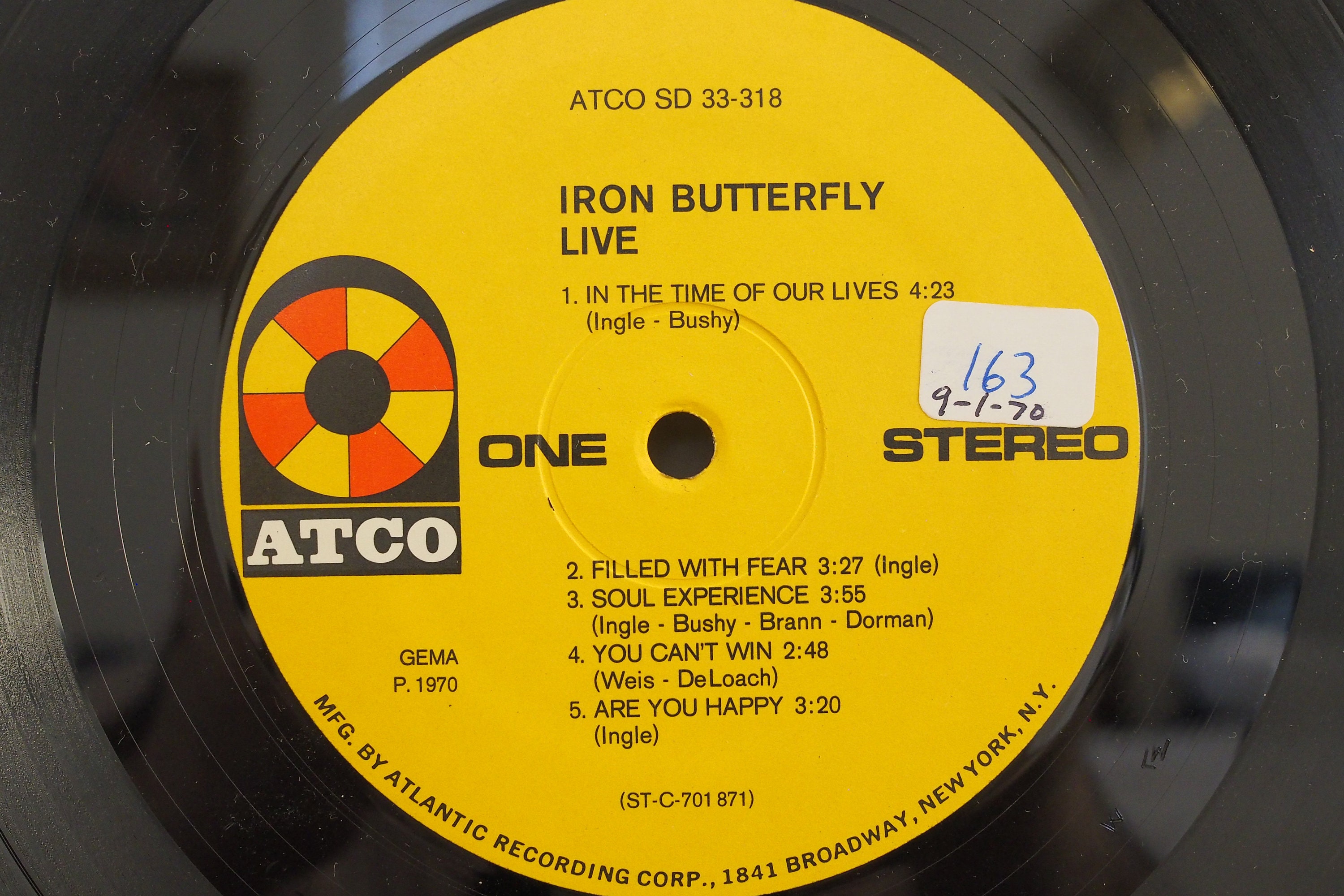 Iron Butterfly Live Record Album Vinyl LP 33 Rpm German Etsy