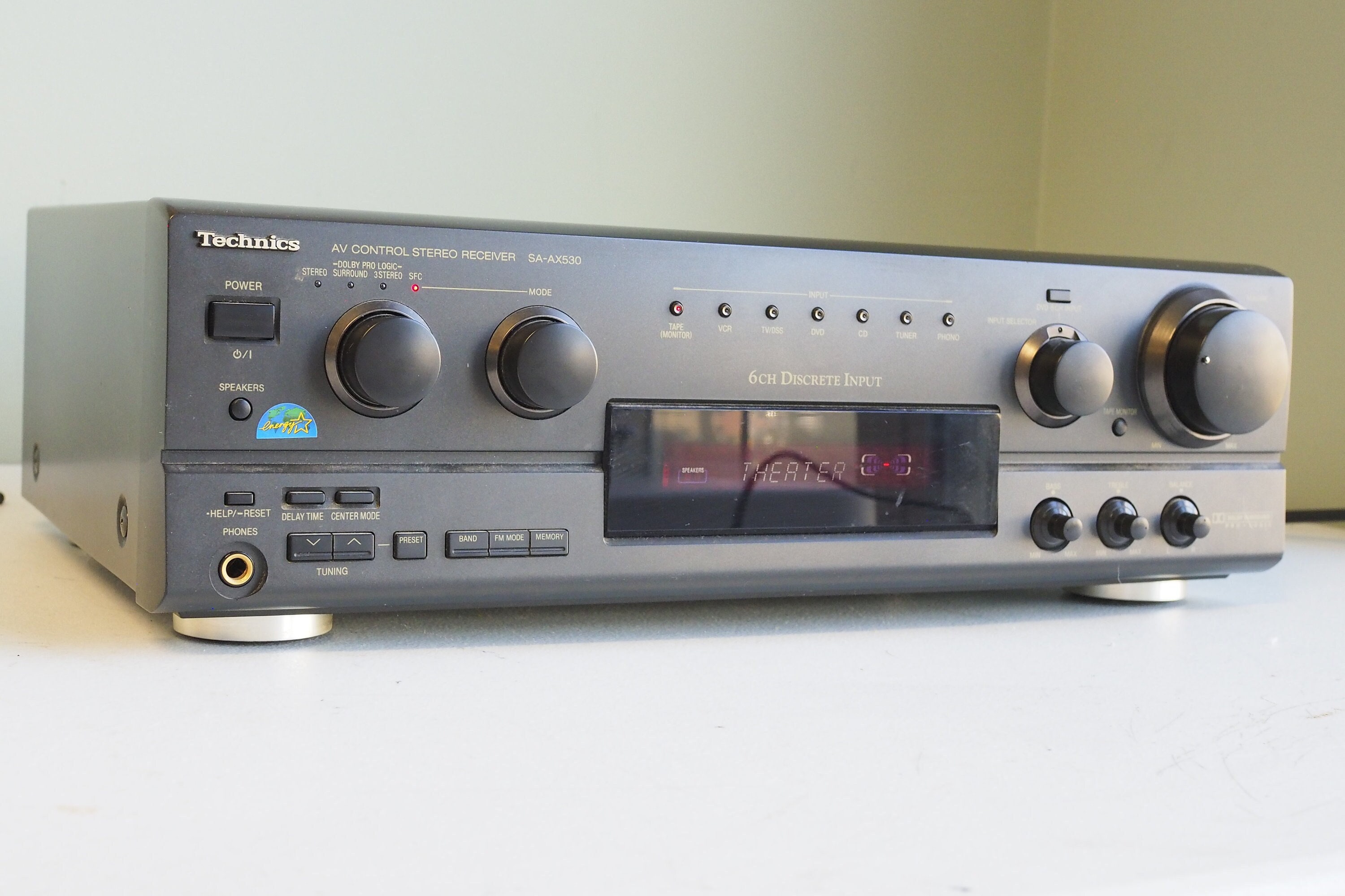 Technics SA-AX530 Receiver Black Tone Phono Input Perfect