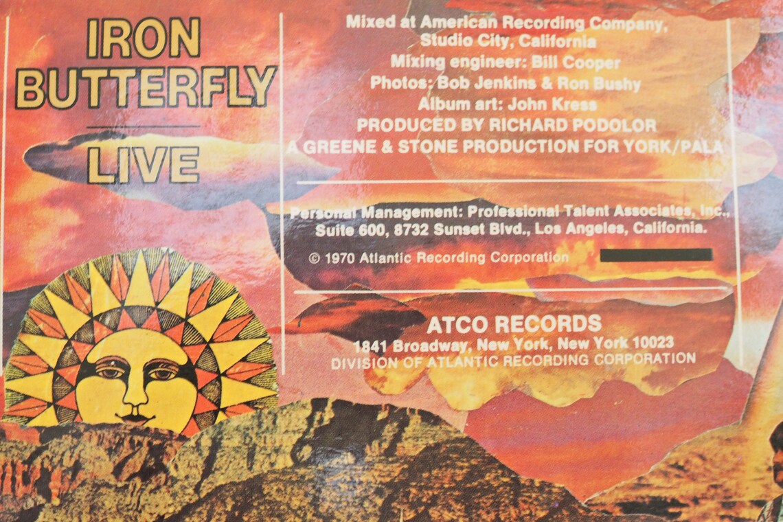 Iron Butterfly Live Record Album Vinyl LP 33 Rpm German Etsy