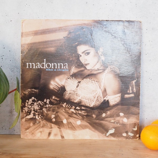Madonna Like A Virgin Record Album lp Vinyl Record 33RPM Material Girl Sire W1-25157 Club Edition Back side printed upside down