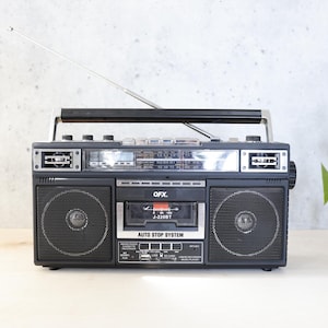 Portable Boombox Cassette Deck Tape Player Recorder Made In short wave radio