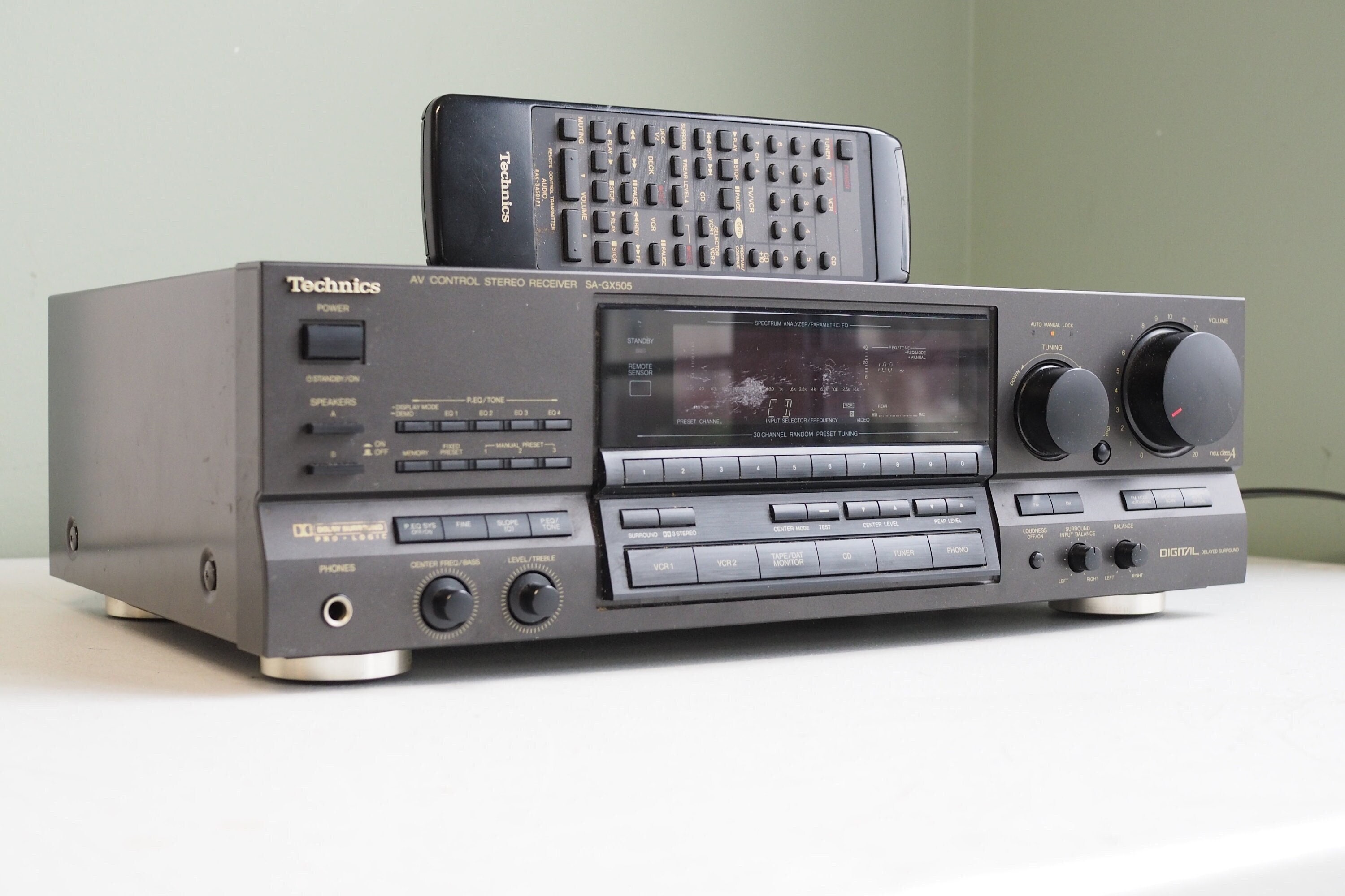 Technics SA-GX505 Receiver Black Tone Phono Input Perfect for