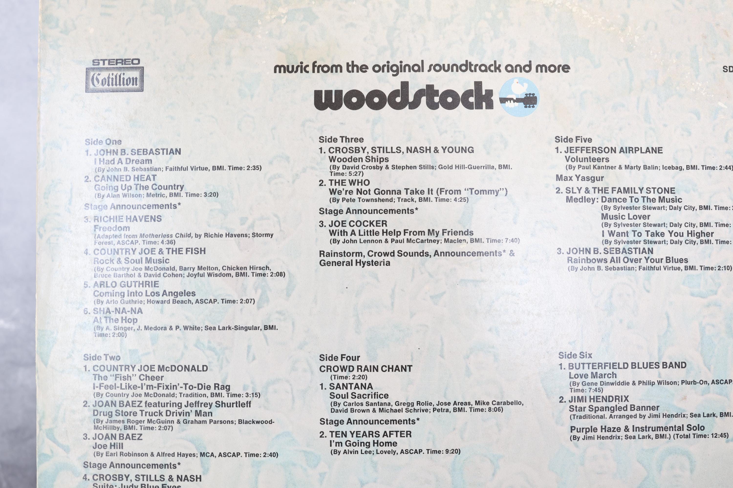 Woodstock Music From the Original Soundtrack and More Album Lp