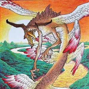 Colourful dragon drawing