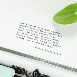 Carta fatta a mano personalizzata Stampa macchina da scrivere personalizzata A4/A5/A6 Carattere tipografico Elite Classic