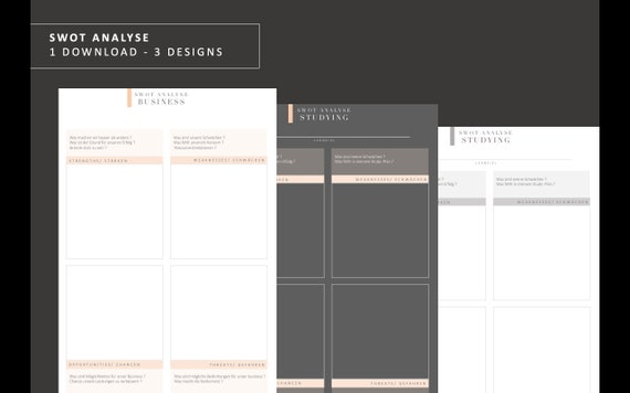 Swot Analyse Digitaler Download Etsy