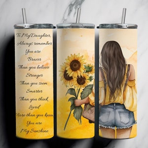 Daughter Sunflower PNG Sunflower Tumbler Wrap Instant Download