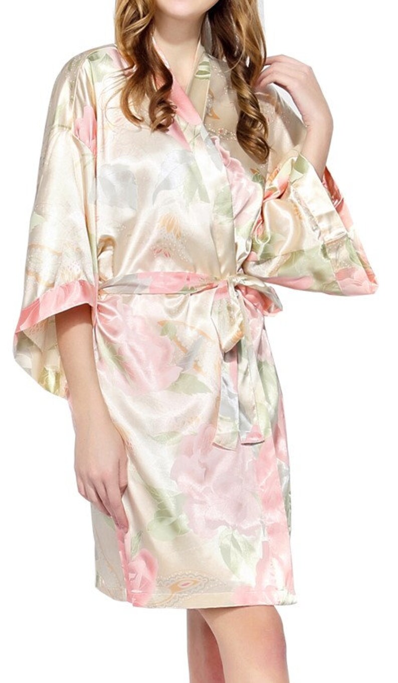 Satin Bridal Robes Silk Floral Robe Bridesmaids Robes, Dressing Gown