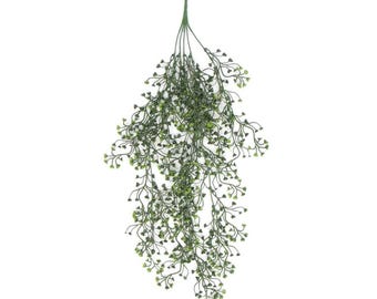 Planta artificial colgante de perlas de 75 cm, resistente a los rayos UV y al fuego