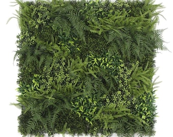 Muro verde artificial de helecho natural resistente al fuego de 100 cm