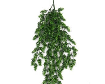 Planta de helecho artificial colgante resistente a los rayos UV y al fuego, 128 cm