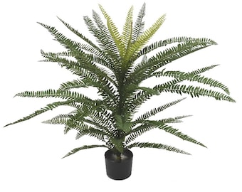 Helecho de Boston de plástico ignífugo de 75 cm con 49 hojas