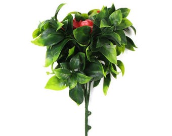 Arbusto artificial de flores rojas de 30 cm resistente a los rayos UV