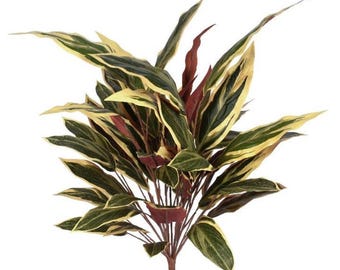 Arbusto de caladio ignífugo de 90 cm y 49 hojas