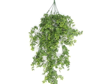Planta de follaje forestal artificial colgante resistente a los rayos UV y al fuego de 81 cm