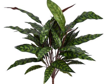 Arbusto de follaje de pavo real artificial ignífugo de 90 cm