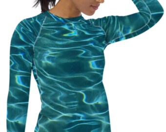 Teal Ocean Water Rash Guard | UPF 50+ Sun Protection