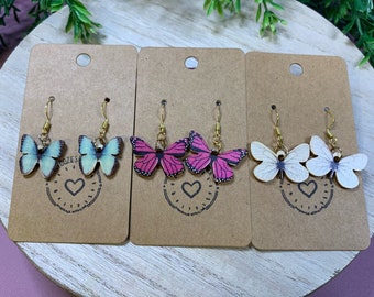 Wooden Butterfly Earrings | Butterfly Earrings | Hypoallergenic | Wood Earrings | Gifts For Her