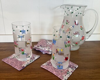 Juego de 6 posavasos florales