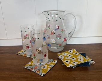 Juego de 6 posavasos con diseño retro