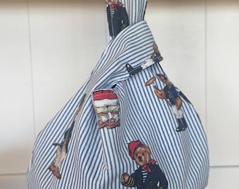 Bolso reversible con nudo japonés