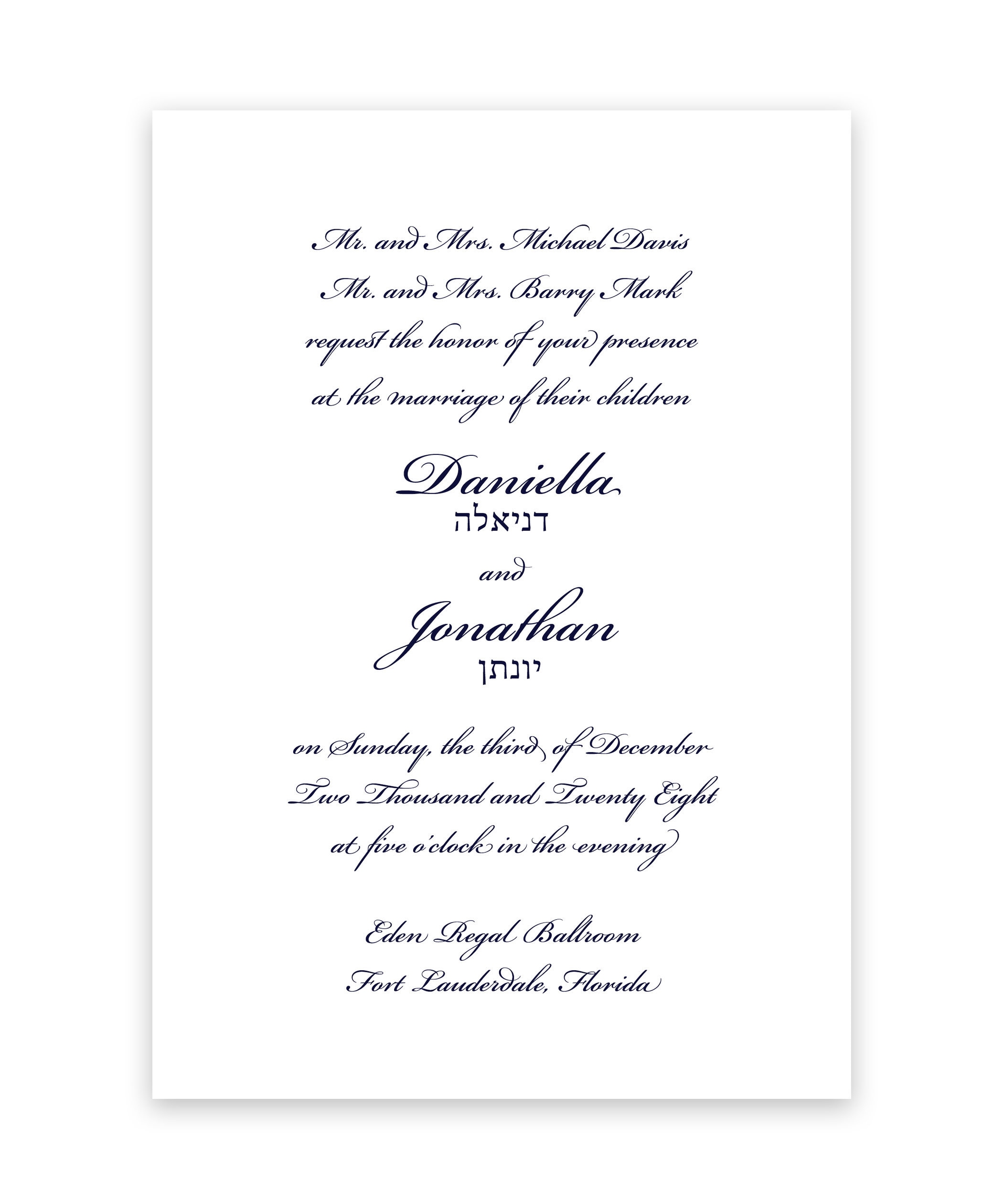 Invitación de boda en inglés hebreo Digital Etsy España