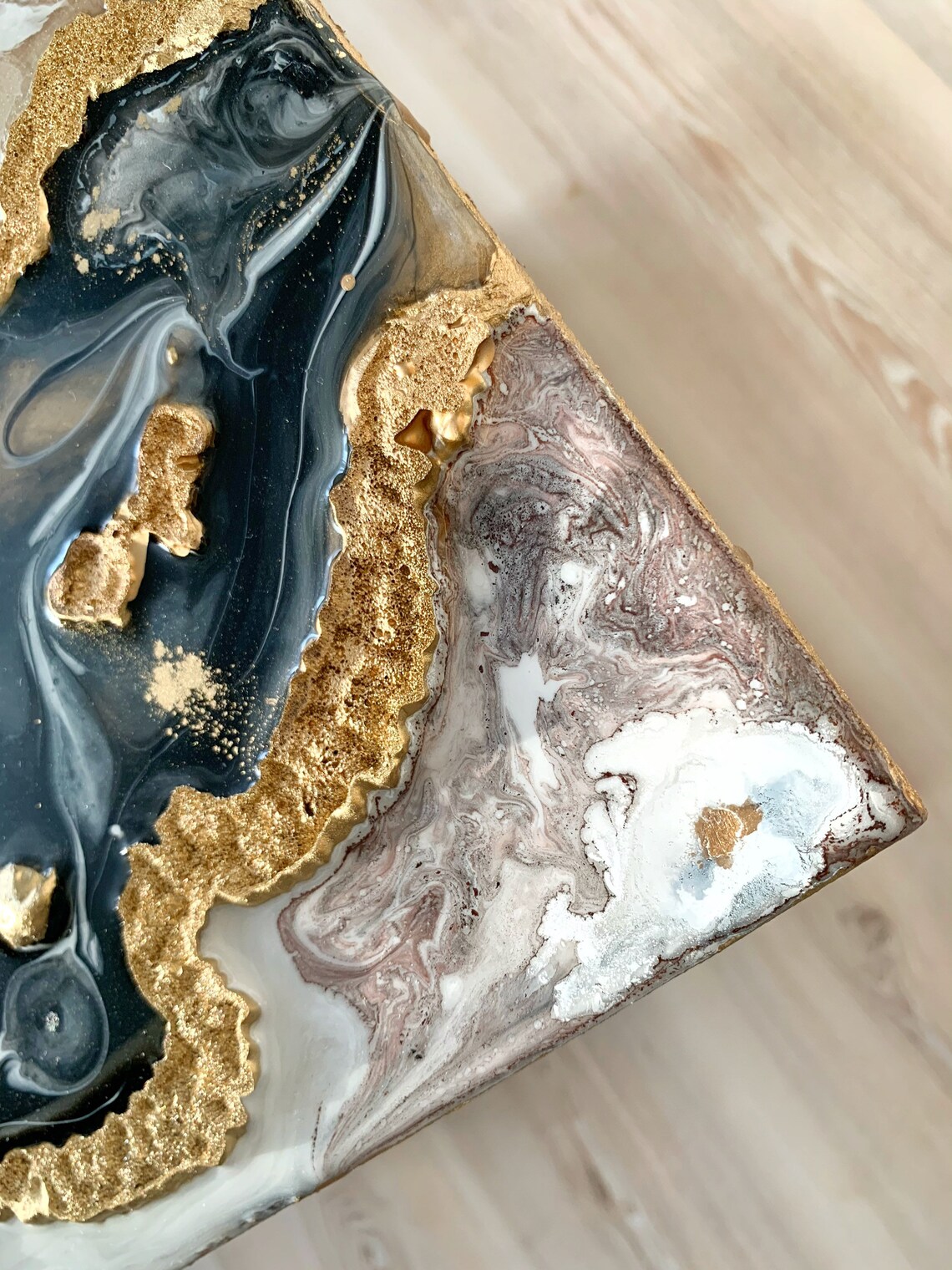 Epoxy geode wall art. Agate painting. Geode slice. Large wall Etsy