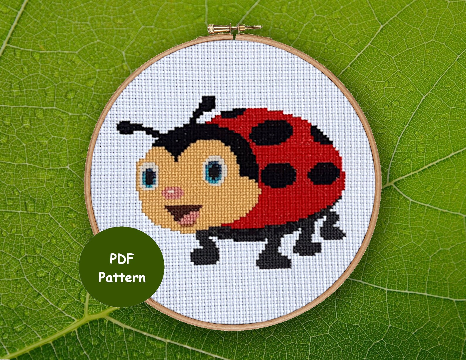 Ladybug Cross Stitch Pattern PDF Etsy
