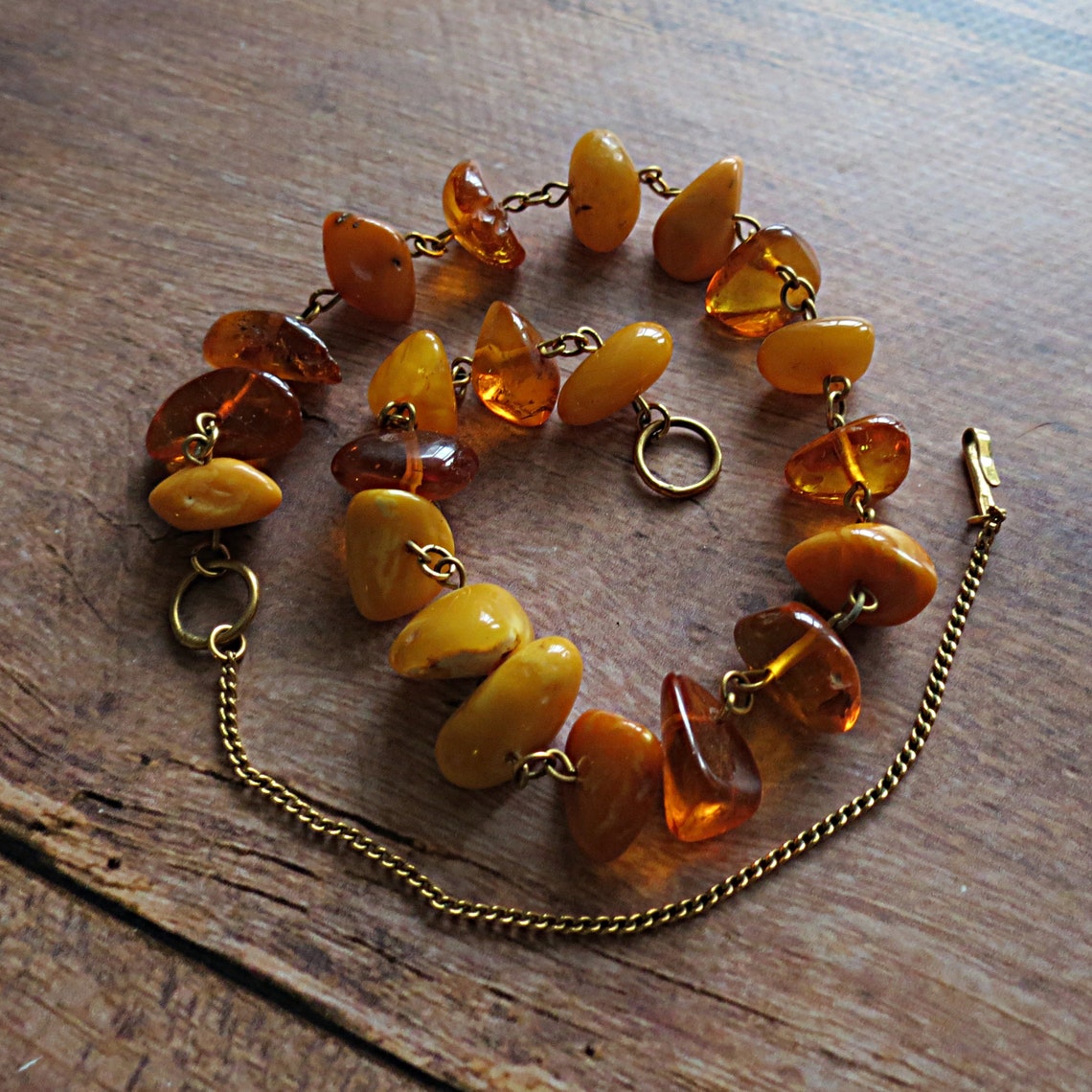 Vintage amber necklace. Genuine carved baltic amber. Etsy