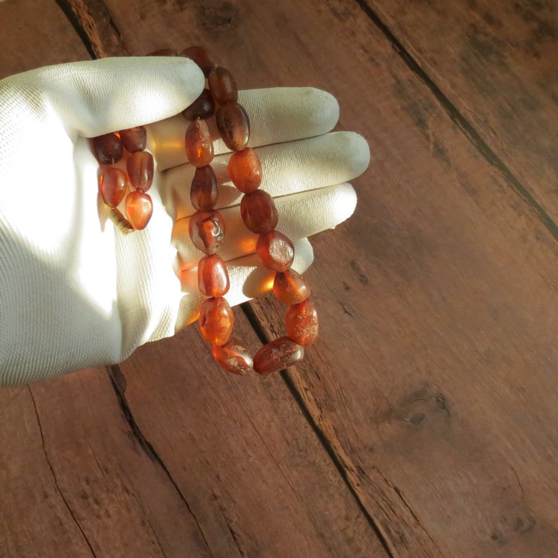 Vintage natural amber necklace Amber dangle Vintage amber gift.35 gr Vintage 1950s Cognac color amber necklace Old genuine baltic amber