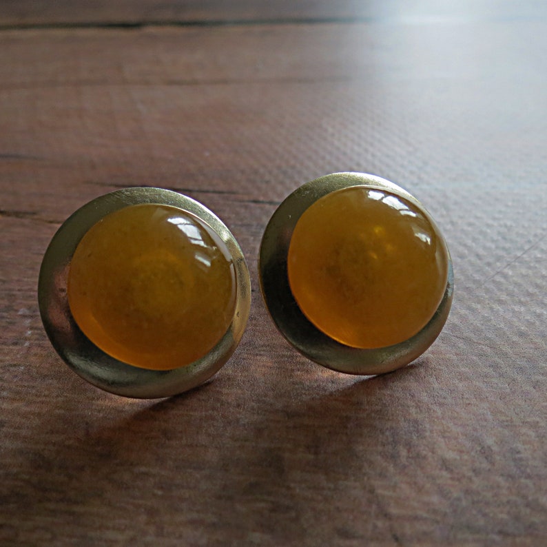 Vintage amber clip on earrings. Baltic amber earrings. Cognac | Etsy