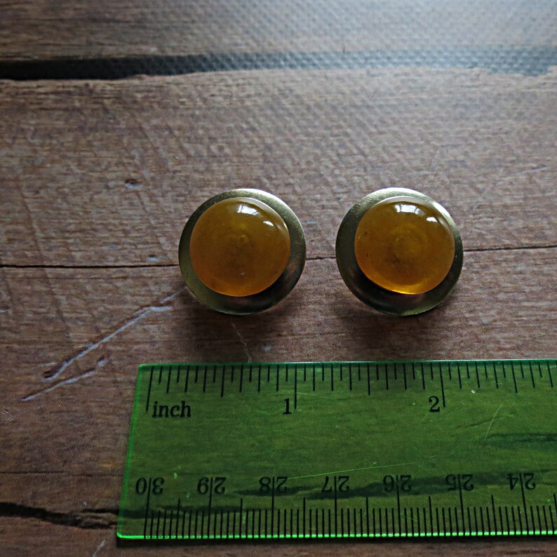 Vintage amber clip on earrings. Baltic amber earrings. Cognac Etsy