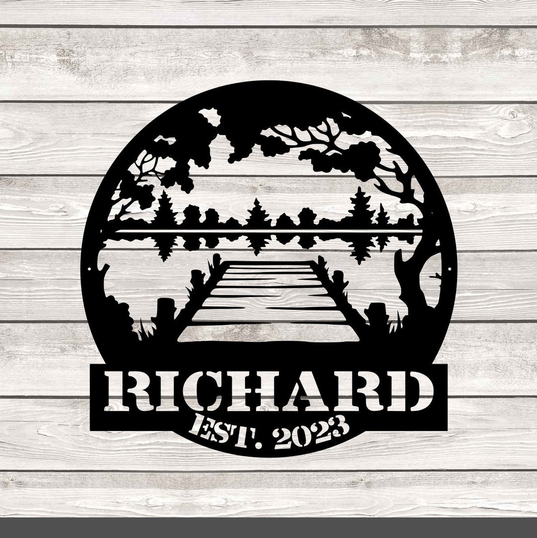 Custom Metal Lake House Sign Metal Wall Art Lake Sign Family Name Sign