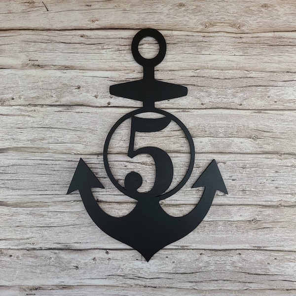 Anchor house number sign