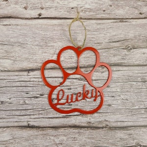 Custom Metal Dog Paw Christmas Ornament