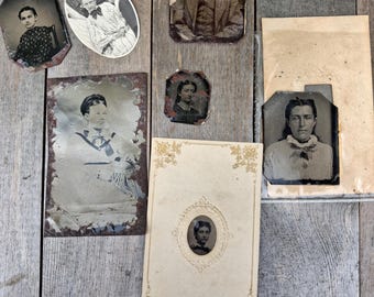 Victorian Era Tin Photos - Black And White Sepia - Southern Gothic