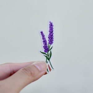 Mini Lavender Bunch Matte Mirror Water Resistant Sticker