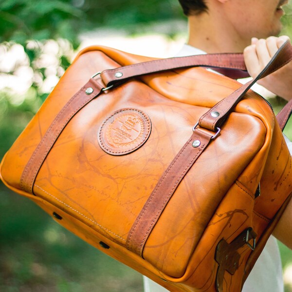 Leather Travel Bag Etsy