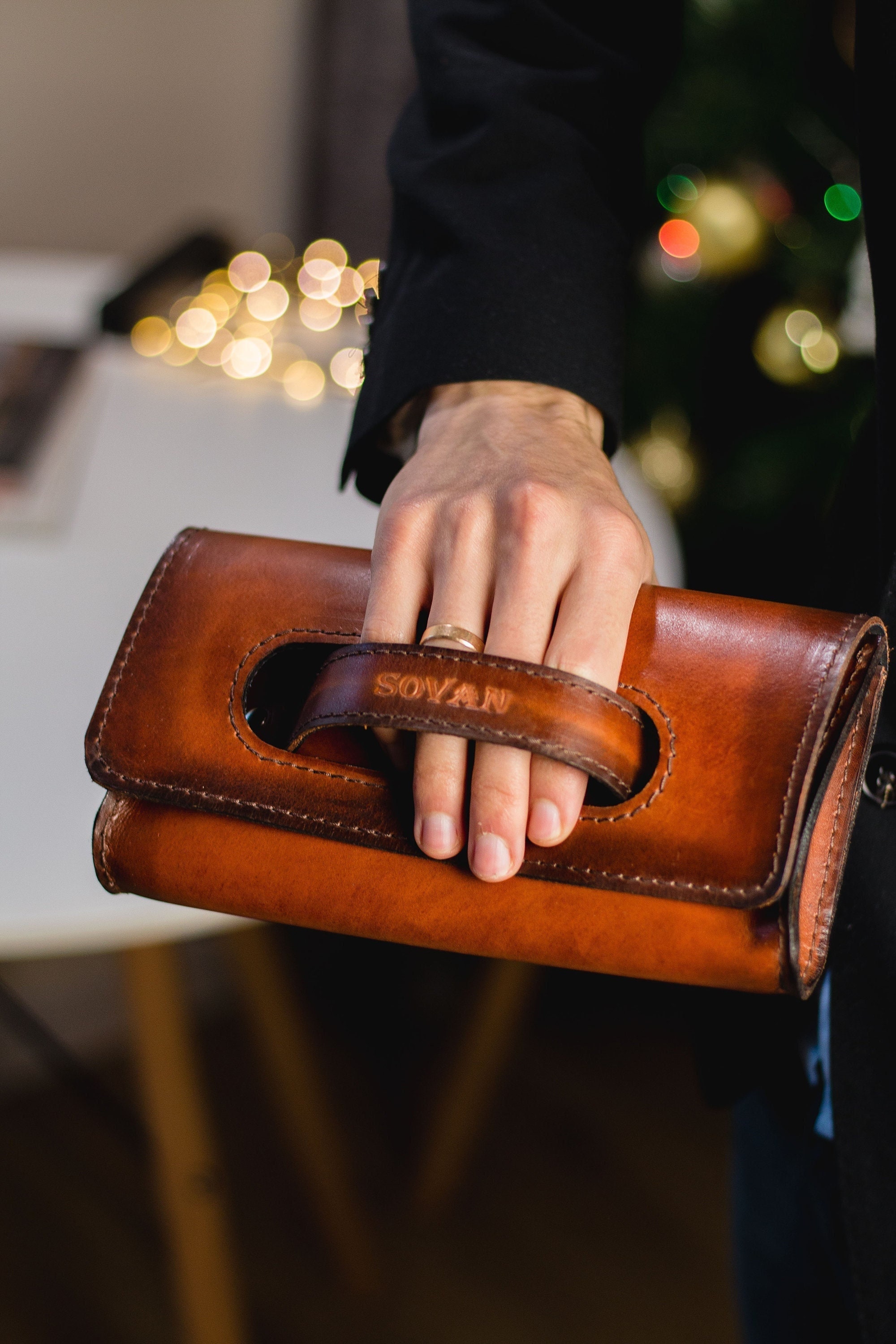 Cool Brown Black Leather Men's Clutch Bag Clutch Purse Business Handba –  imessengerbags